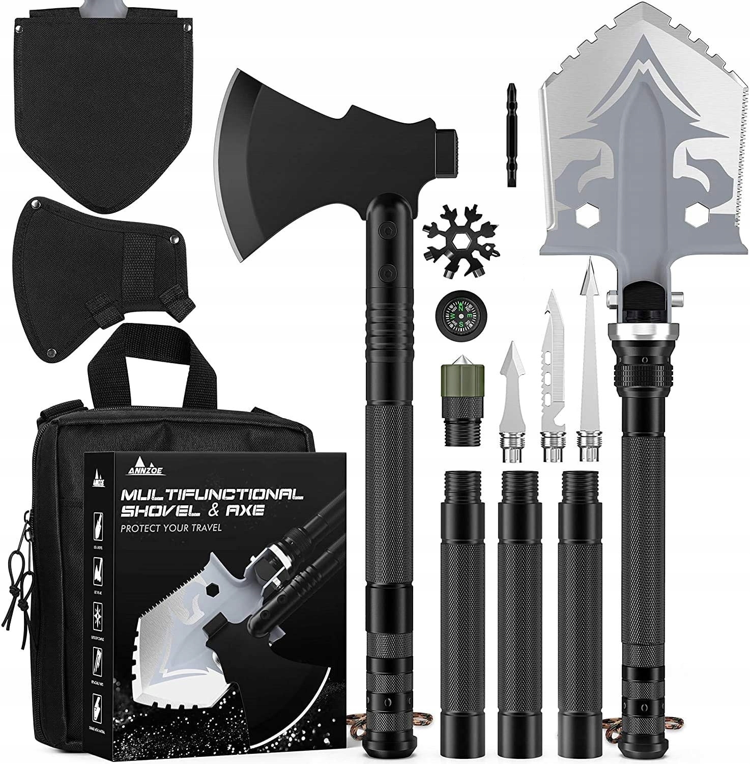 Annzoe Saimly Multifunkční Survivalová sada Nerezová Ocel 14 kusů