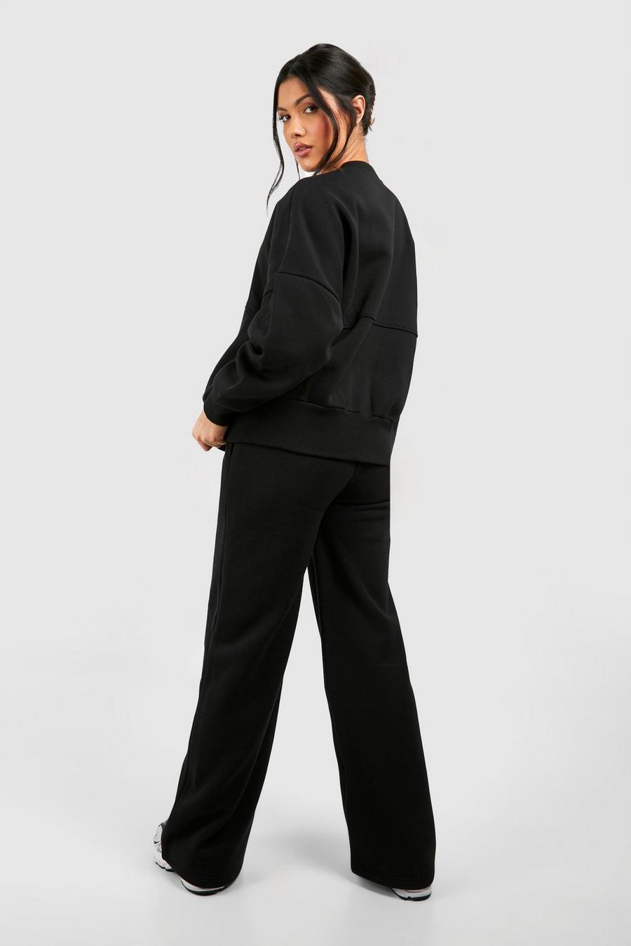 SPODNIE DRESOWE CZARNE CIĄŻOWE DŁUGIE PROSTE KLASYCZNE GŁADKIE BOOHOO M Marka Boohoo