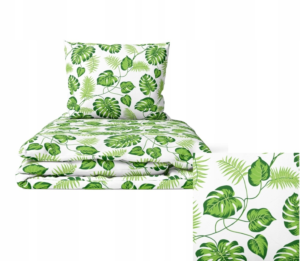 Hotelové Povlečení 140x200 cm Povlečení 70x80 Bavlna 100% vzor: Listy palmy