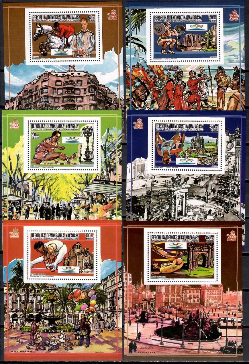 Madagaskar 1987 Mi ein bl 66-71 Czyste **