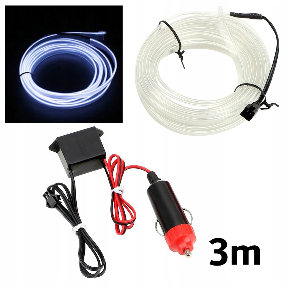 3m СВЕТЛОВОД EL ПРОВОД LED TASMA РЕМЕНЬ ОКРУЖАЮЩИЙ