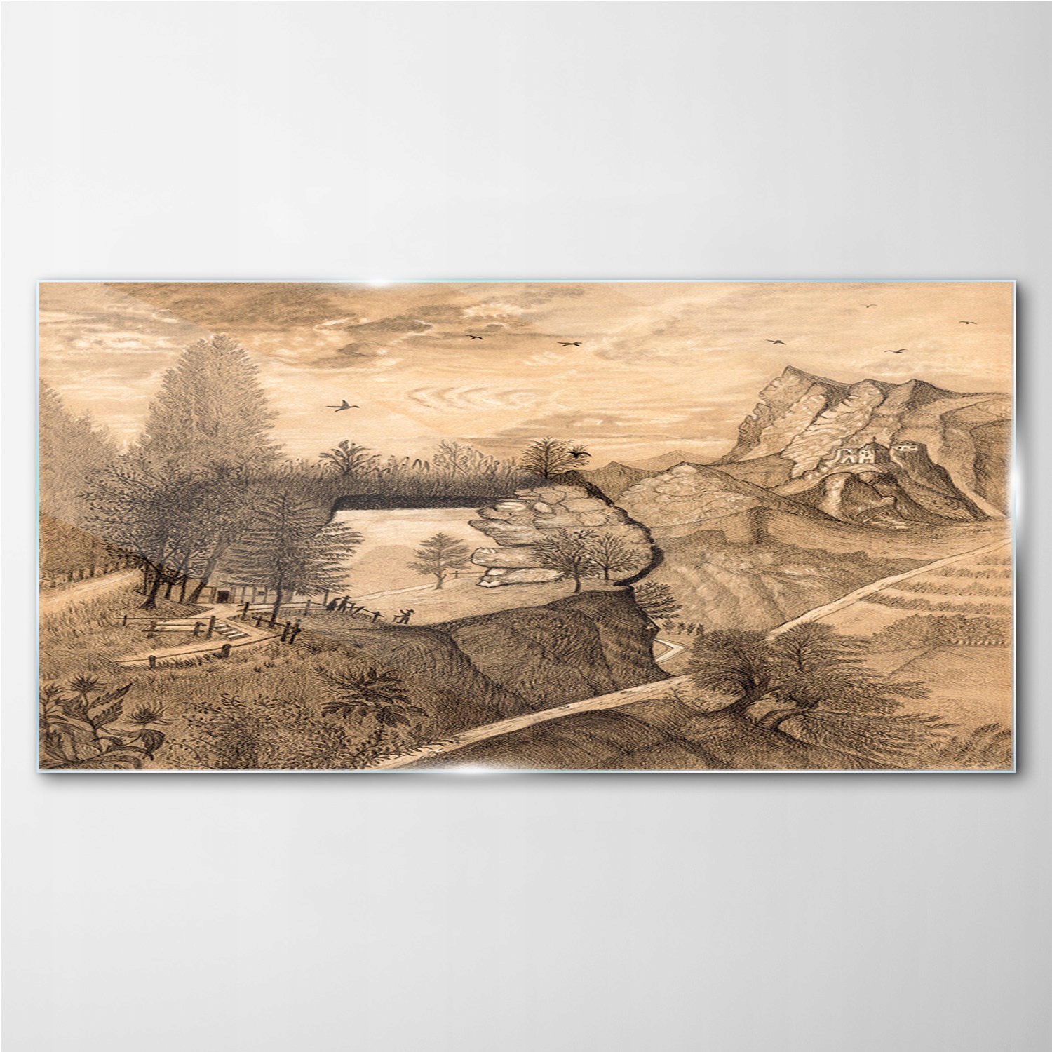 

Foto-obraz szklany Las drzewa rysunek 140x70 cm