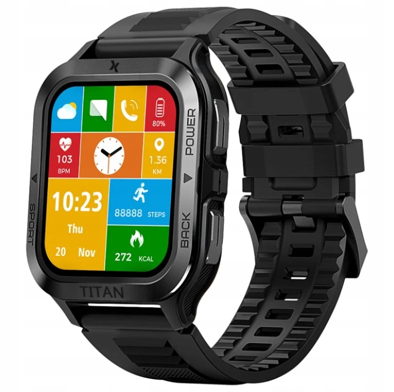 Chytré Hodinky Maxcom FW67 Titan Pro Černé Pánské hodinky Sportovní IP69 Gorilla