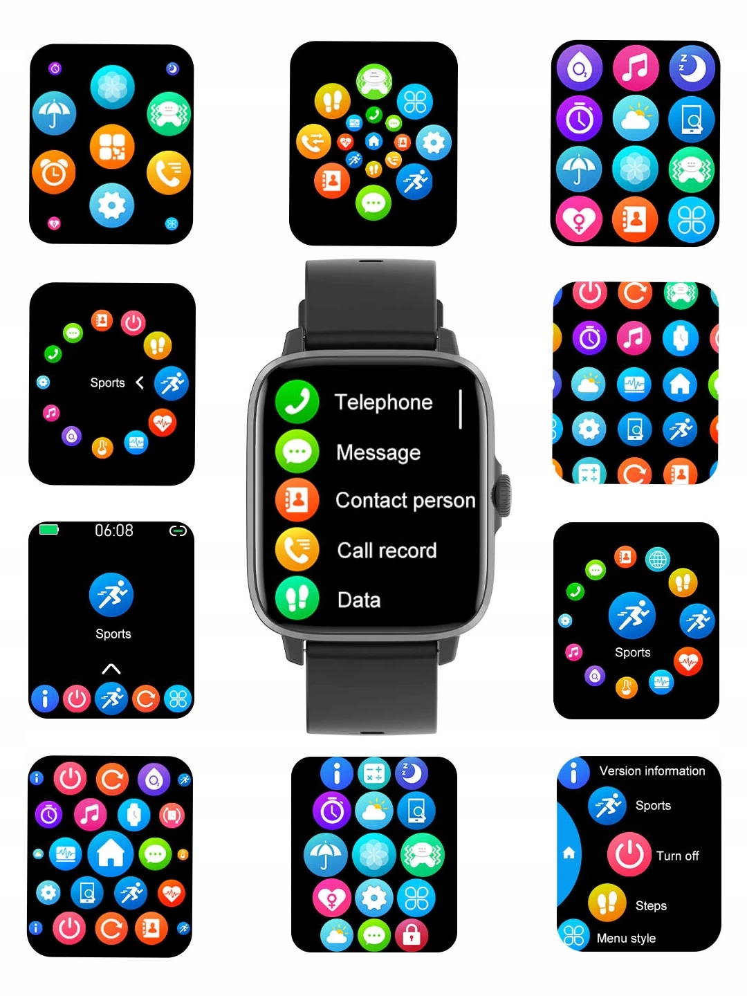 SMARTWATCH DAMSKI ROZMOWY 2 PASKI SPORT NFC 1,9LCD Rodzaj cyfrowe