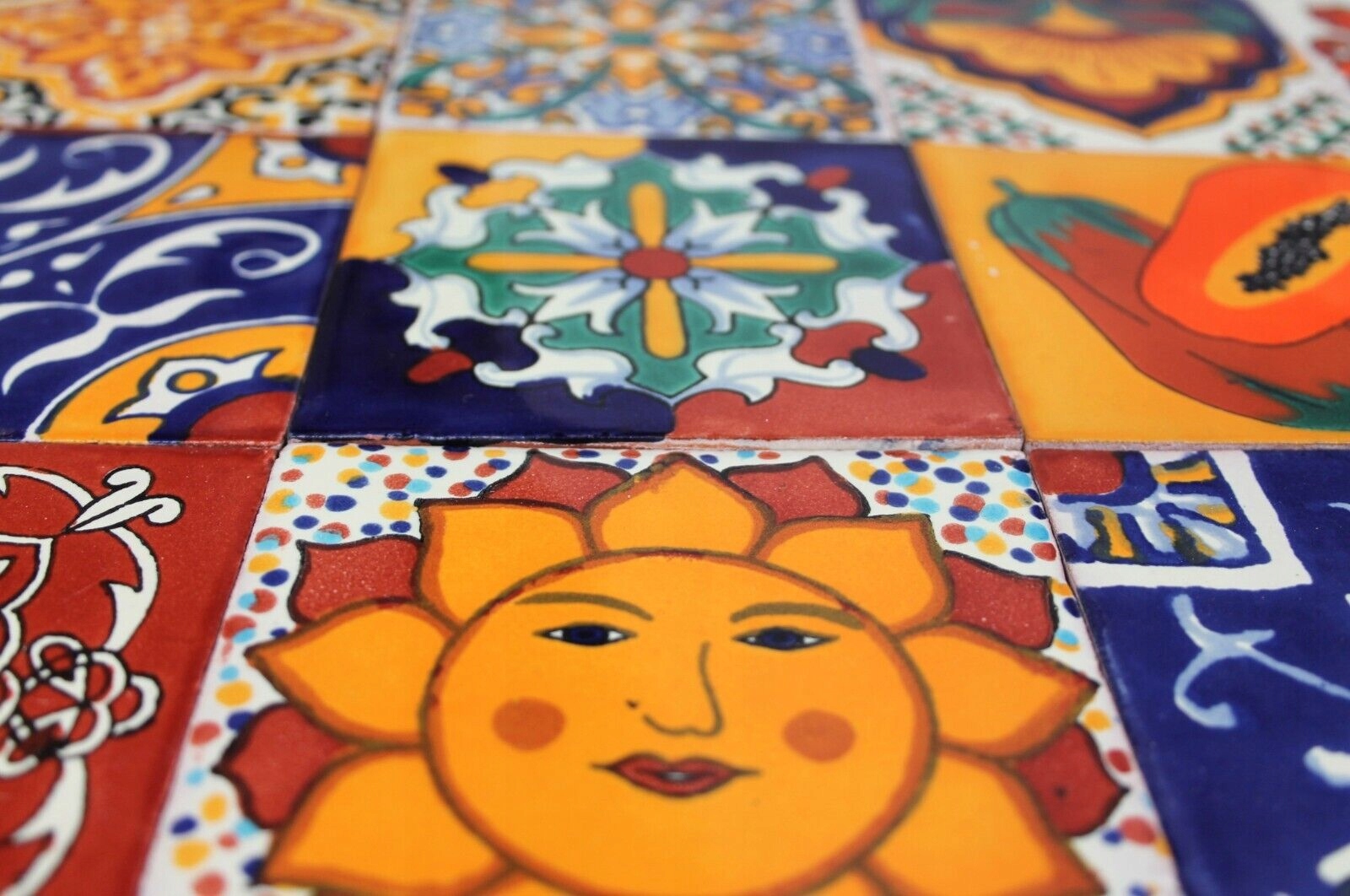 Kolorowe meksykańskie Płytki ceramiczne Ścienne Kuchenne 30 szt - Conrado Szerokość produktu 10.5 cm