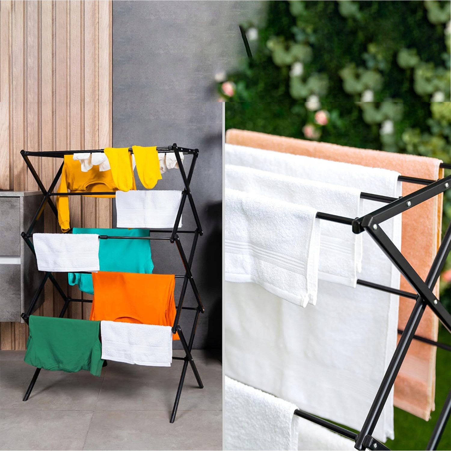 Levně Sušák Na Prádlo, Volně Stojící, Vertikální, 40-71 CM, Skládací Konstrukce