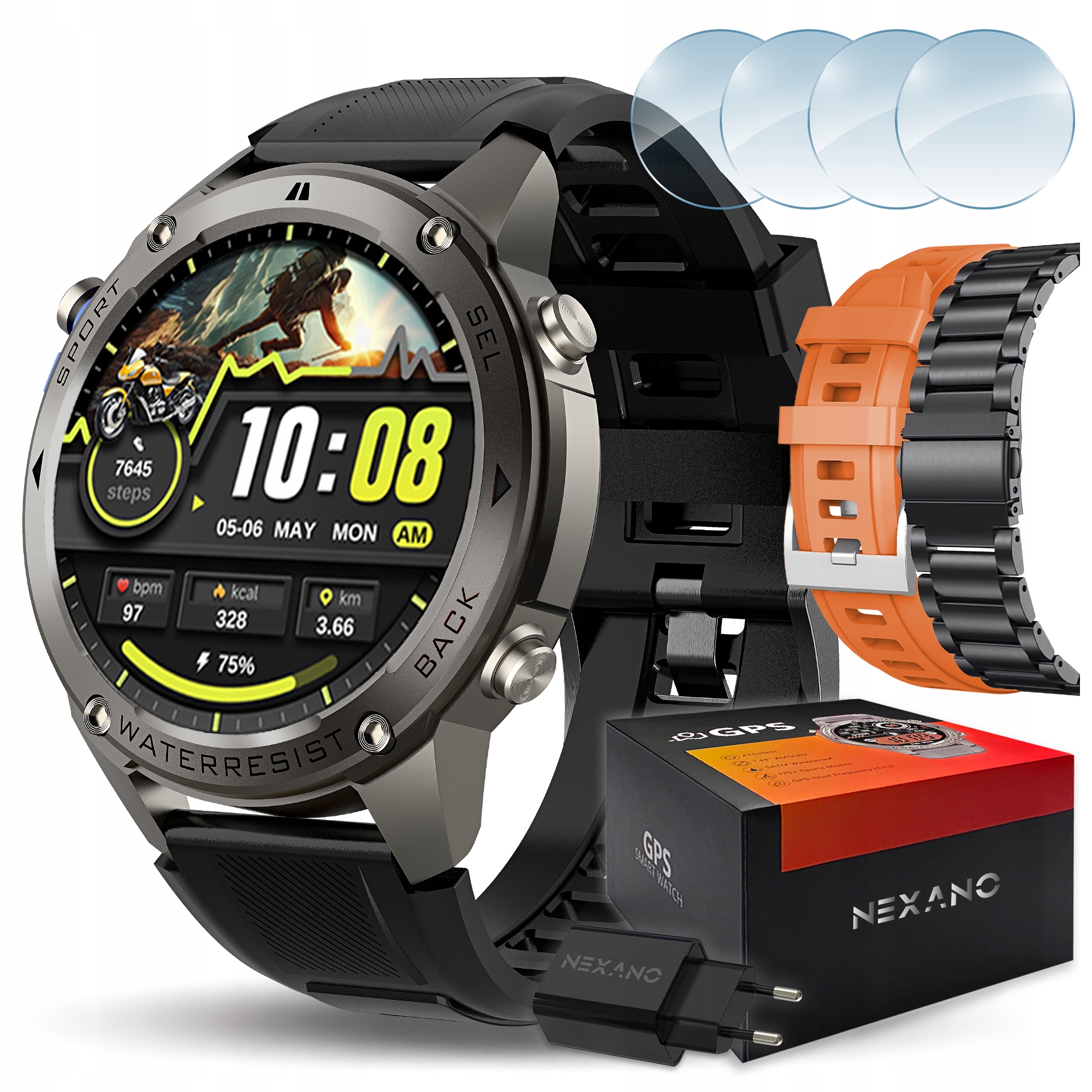 Smartwatch Pánsky Gps Športový Vodotesný Pulz Výkonná Batéria Barometr Pl