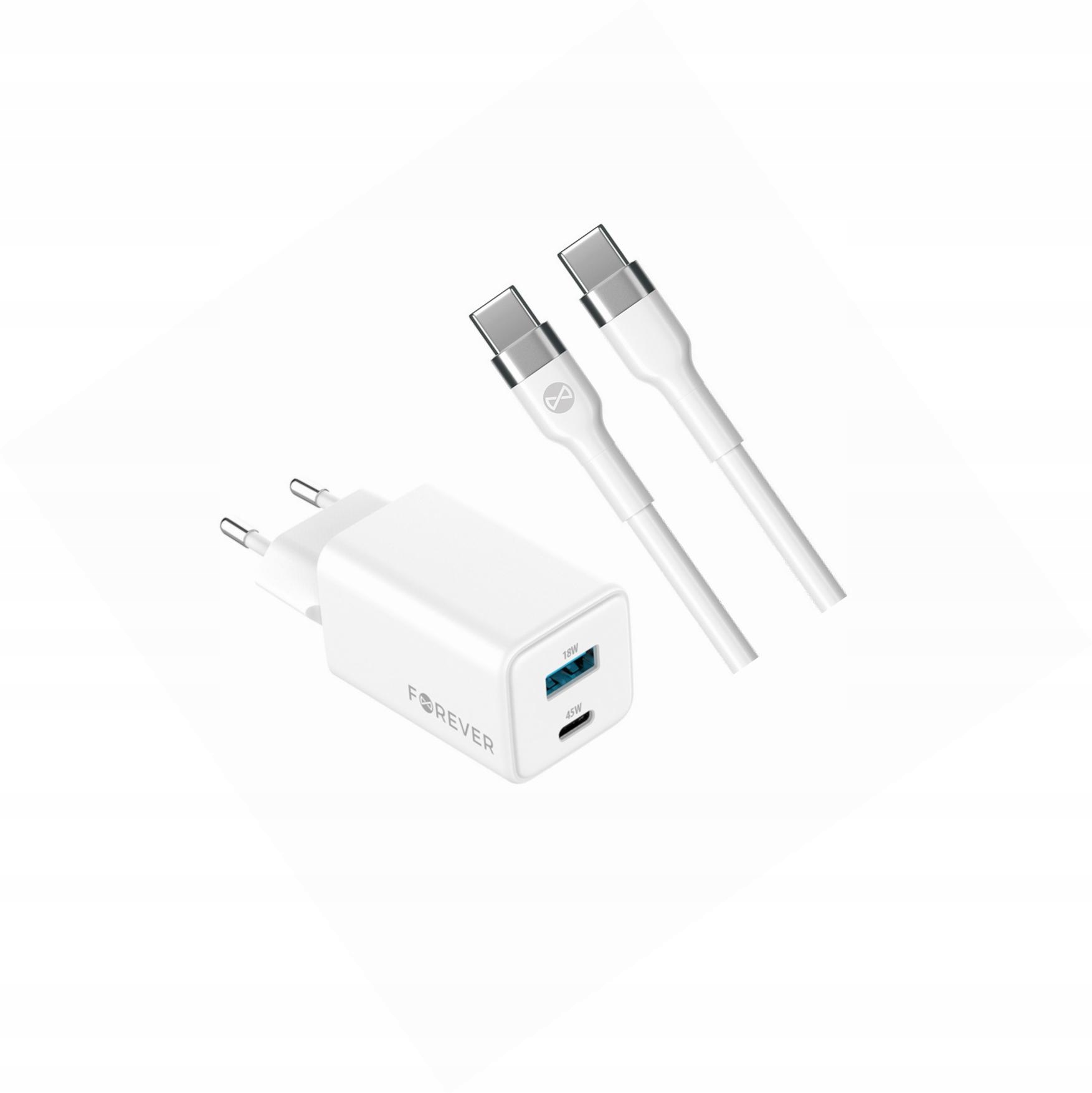 Szybka ładowarka GaN 45W 2 wejścia z długim kablem 2m do Vivo X90 Pro