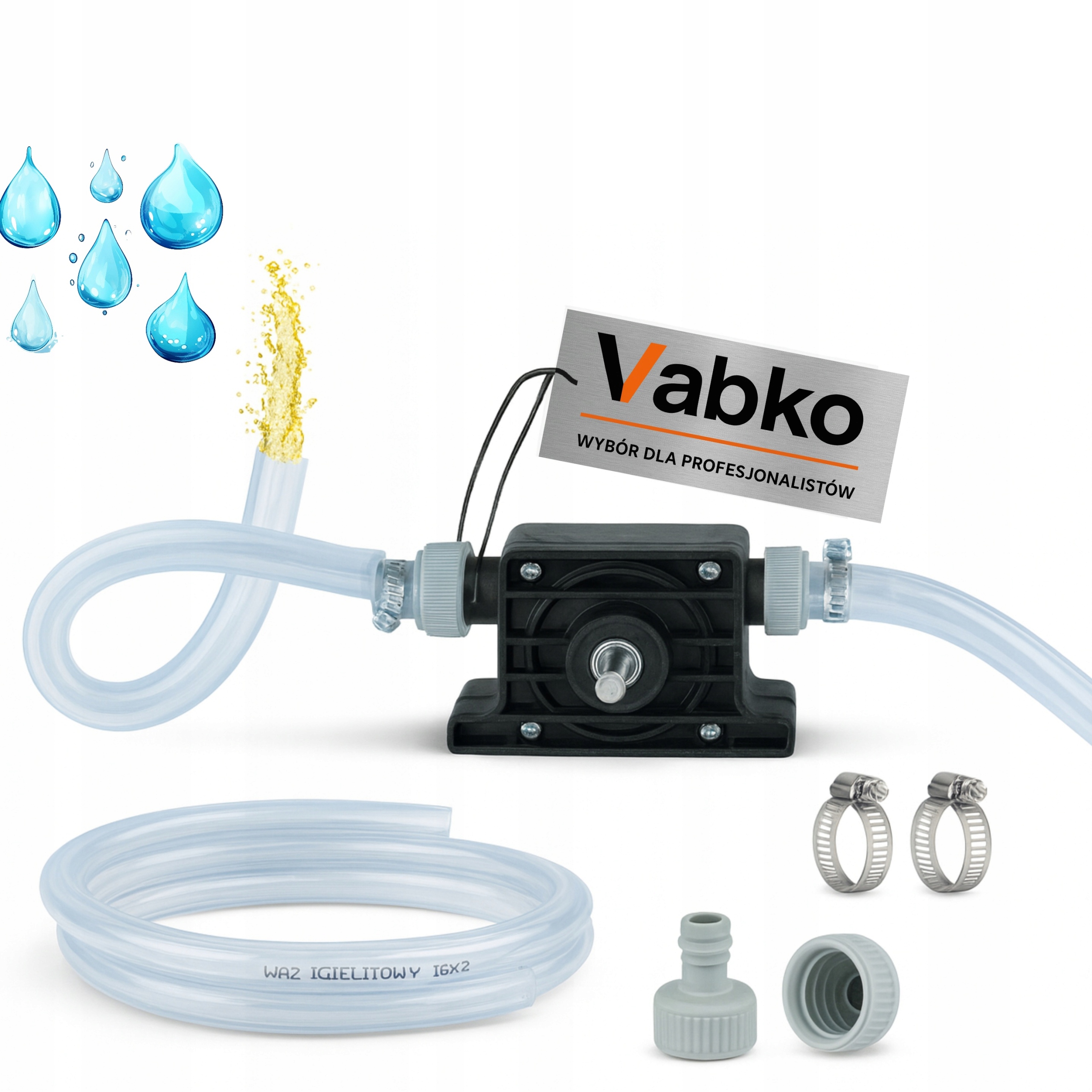 Pompka Na Wiertarkę Wkrętarkę Do Wody Płynów Wąż 4M Opaski 2 Sztuki