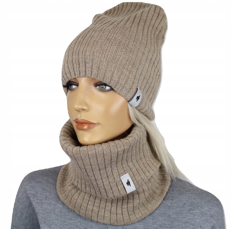 КОМПЛЕКТ ЖЕНСКАЯ ШАПКА ЖЕНСКАЯ + ДЫМОХОД СЛИНГ ШАРФ