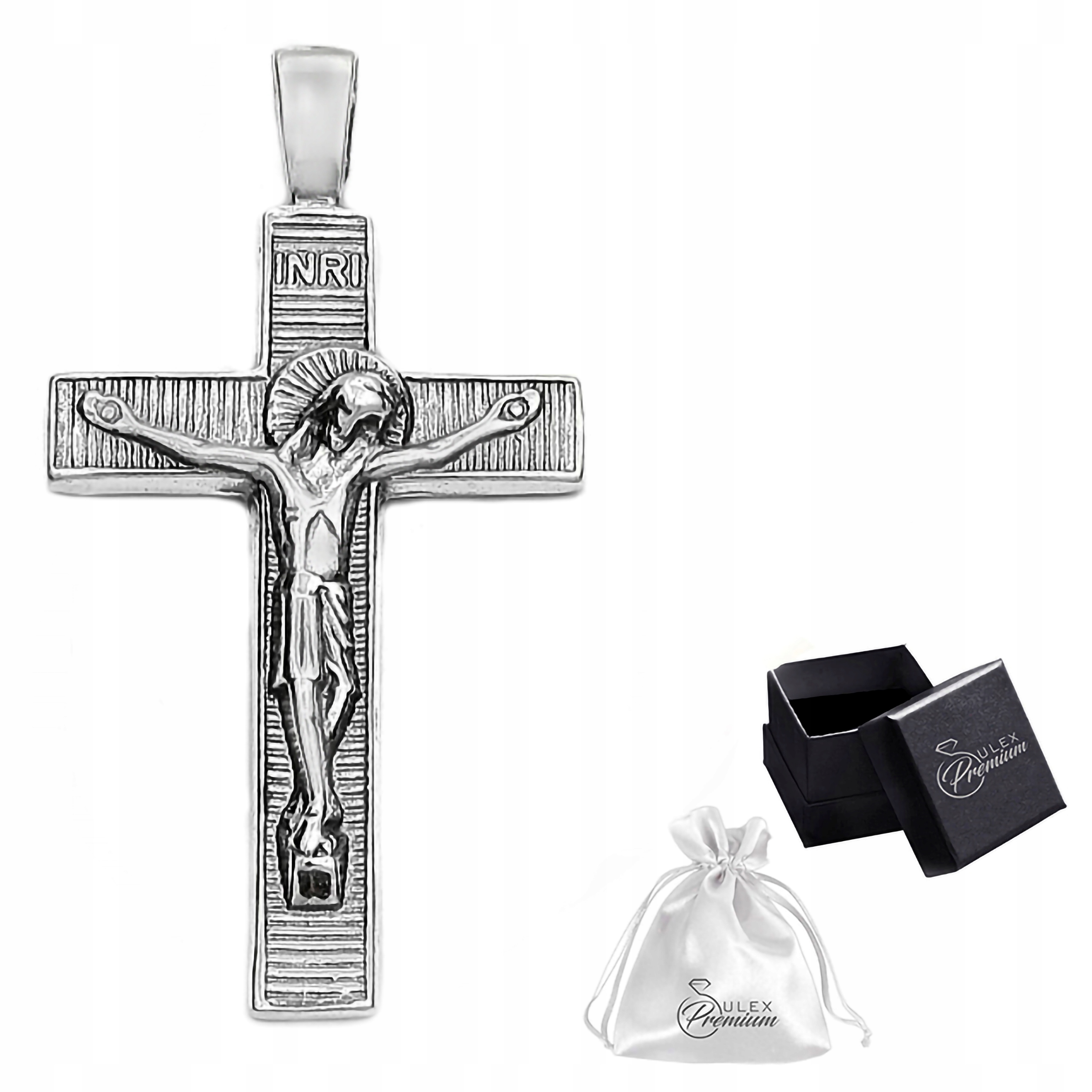 Stříbrný křížek ryzost 925 s obrázkem Ježíše Inri Náboženský přívěsek