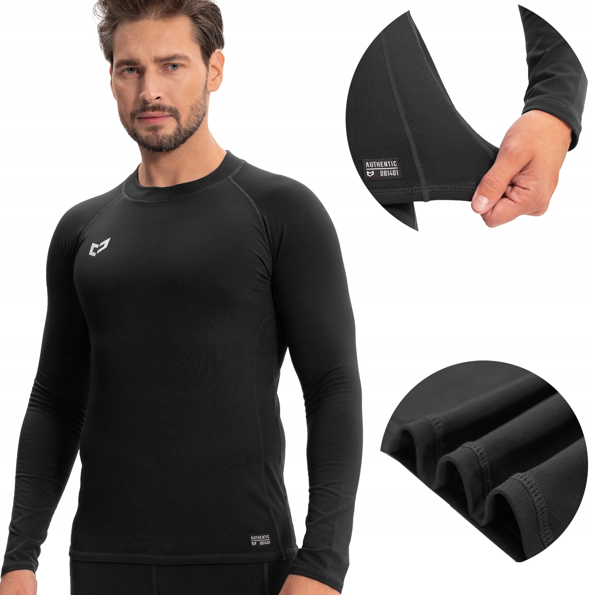 Koszulka Termoaktywna Męska Termiczna Długi Rękaw Bluzka Szybkoschnąca L