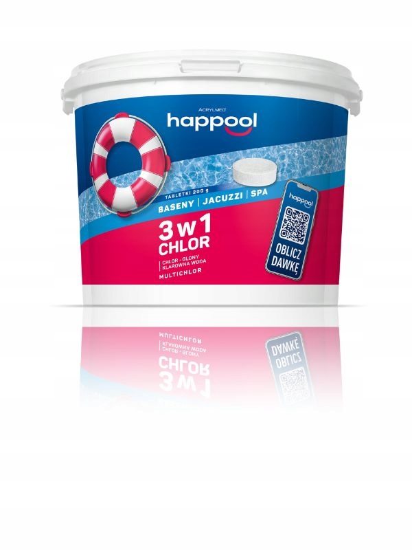 Chemia basen Multichlor 3w1 3kg, tabletki, dezynfekcja, aplikacja