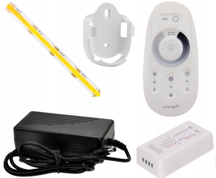 

Zestaw 5m Tasma Cob 2400 Led Bialy Cieply Pilot