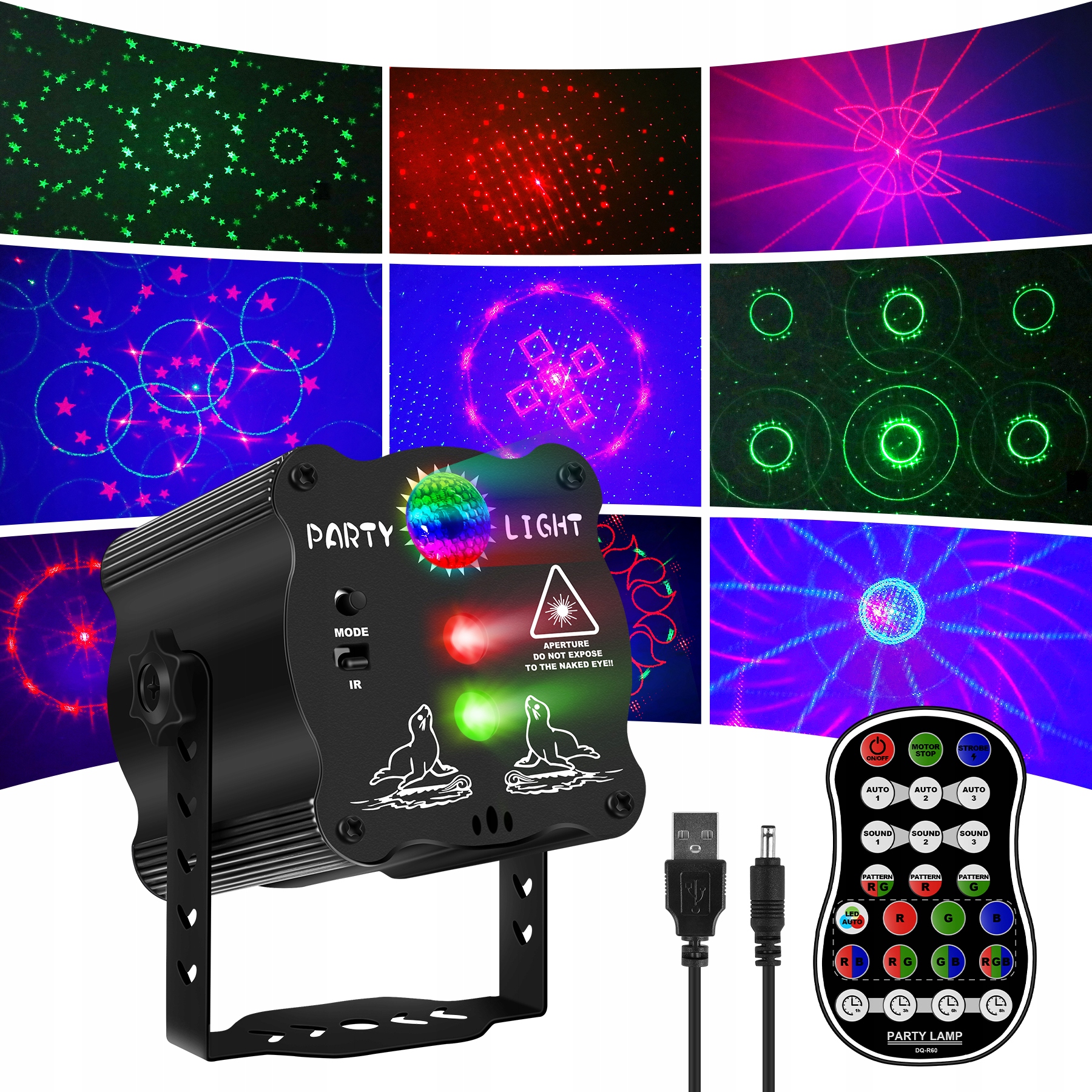Diskotékové disco lampy pro párty, domácí osvětlení Pilot