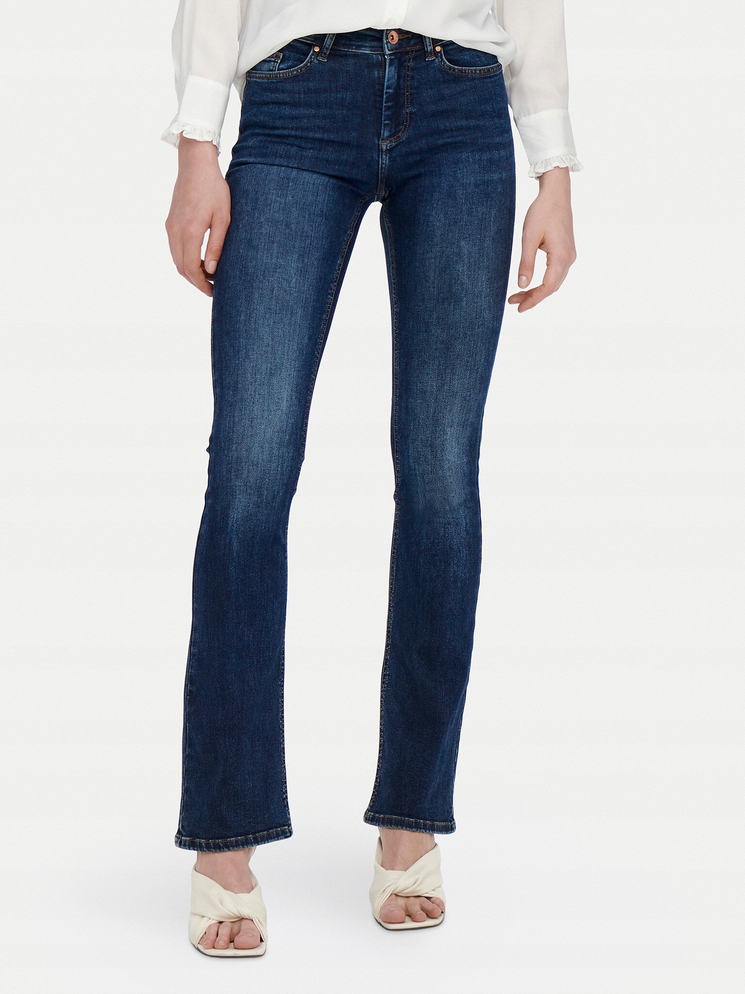 Only Džíny Dlouhé Tmavě Modré Úzké Nohavice Středního Stavu M/30 6FA