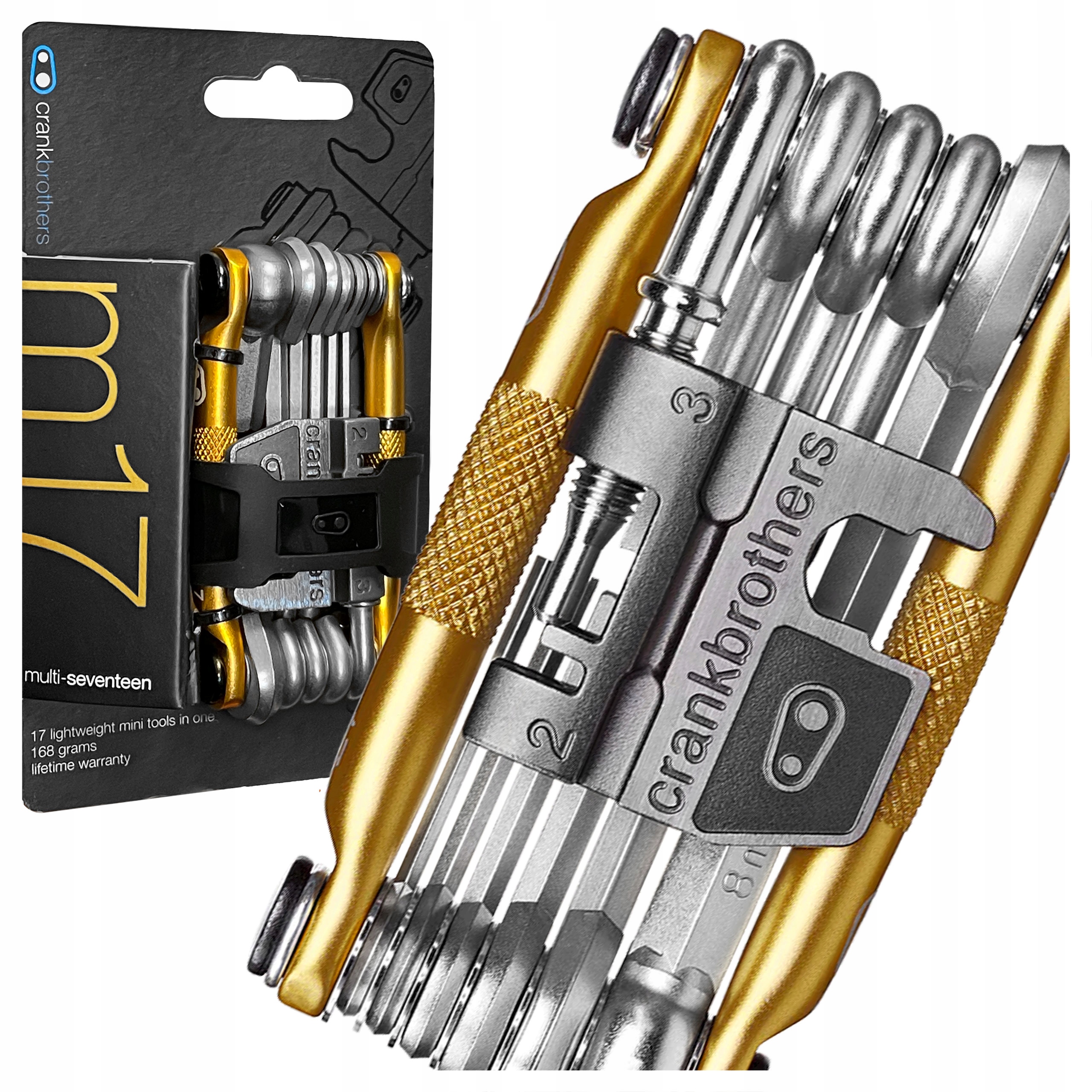 Sada Cyklistických Klíčů Multitool Crankbrothers M17 S Nýtovačem Řetězu Pro 12 Rychlostí