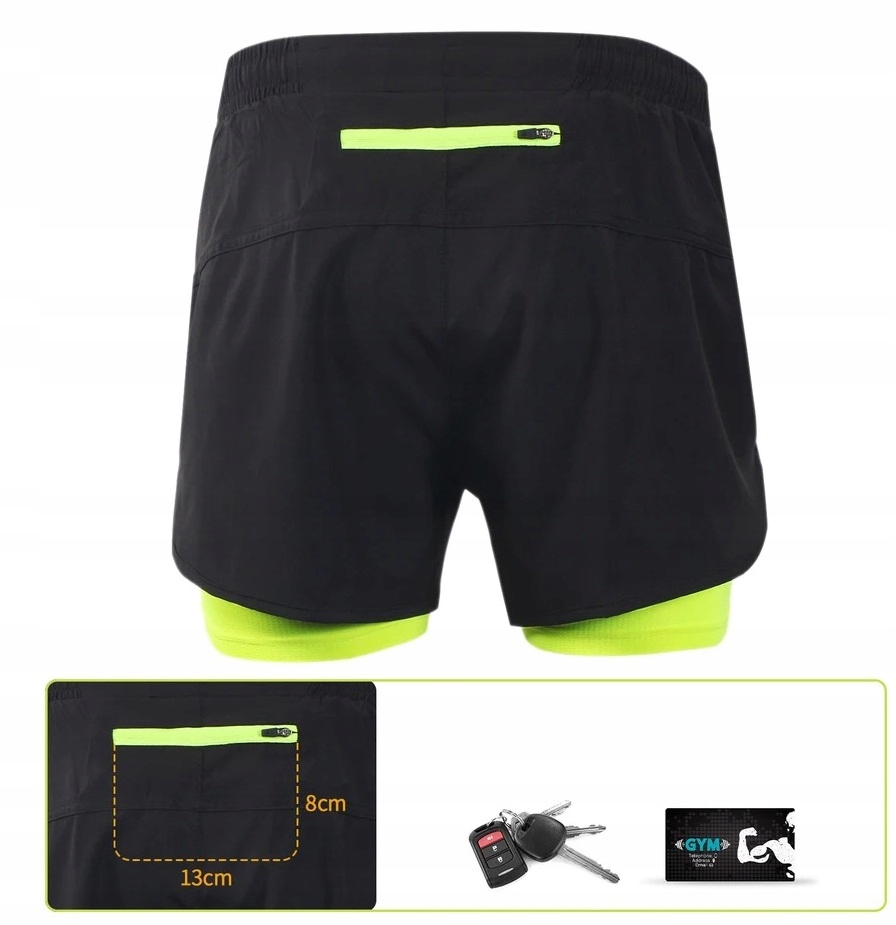 SPODENKI SPORTOWE DO BIEGANIA ARSUXEO NA ROWER SZORTY ROWEROWE r XXL Materiał dominujący poliester