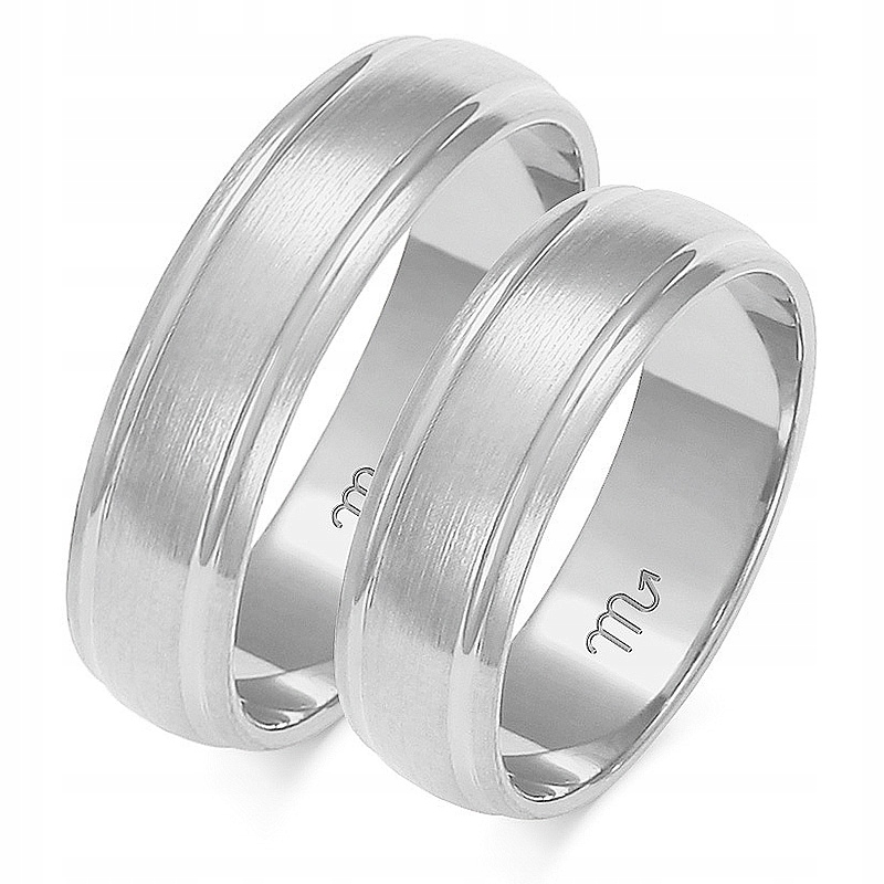

Obrączka z białego złota 585 / 14K na ślub r 30