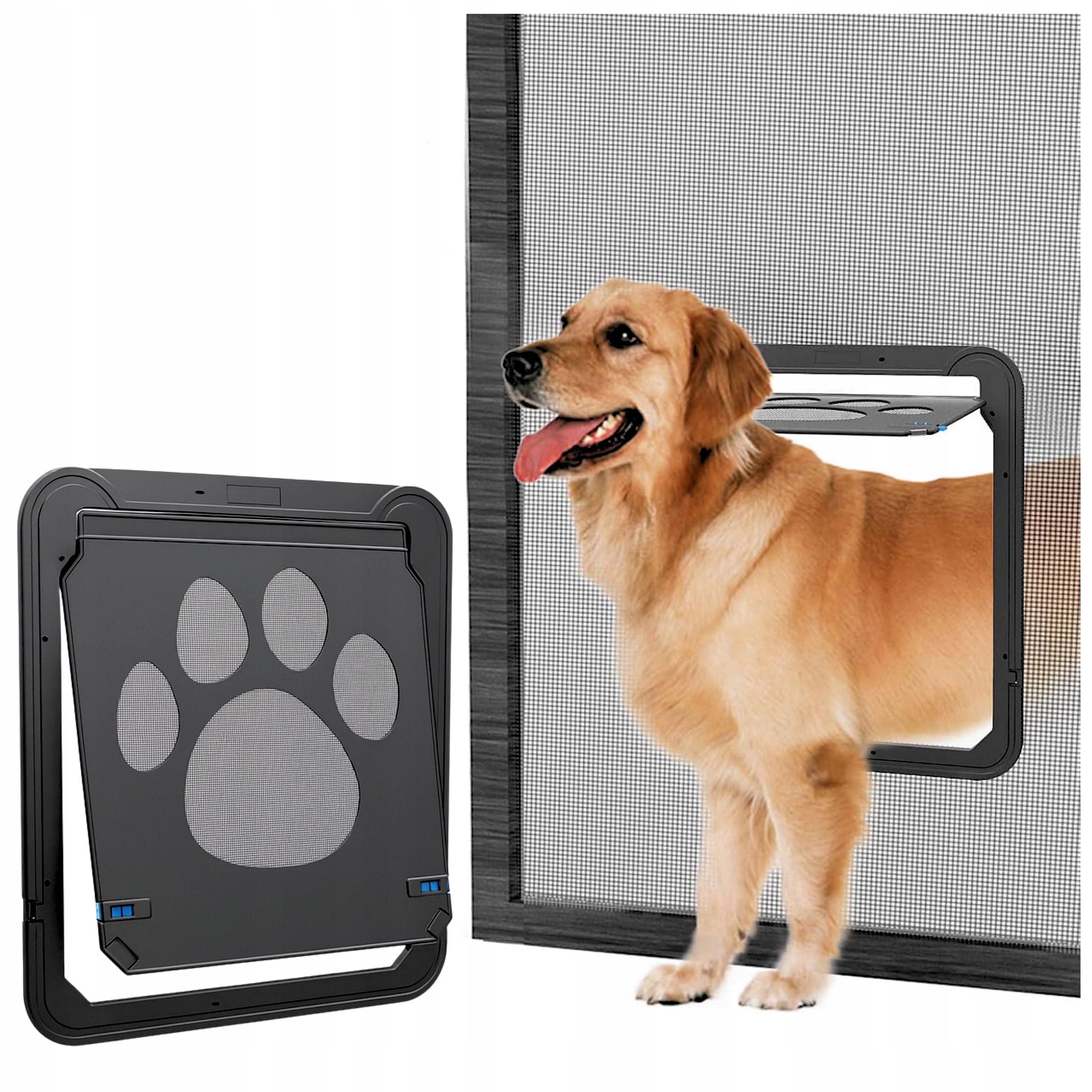 DRZWICZKI WAHADŁOWE DLA KOTA PSA Z PRZEJŚCIEM Z MAGNESEM DRZWI KLAPKA