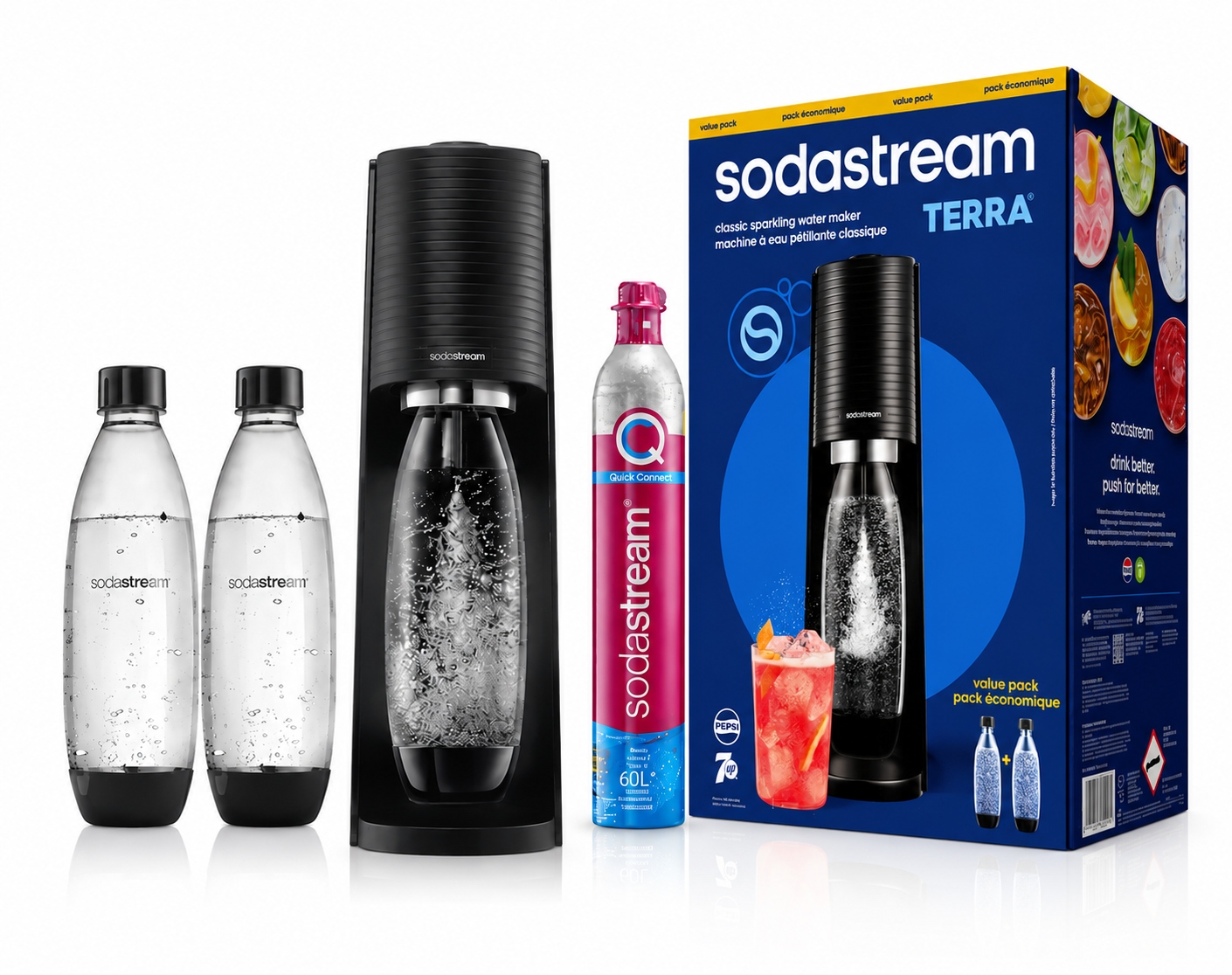 výrobník sody SodaStream Terra černý 2 lahve 1 l CO2