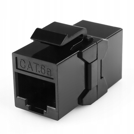Złącze Keystone RJ45 Cat 6A gn/gn beczka czarne