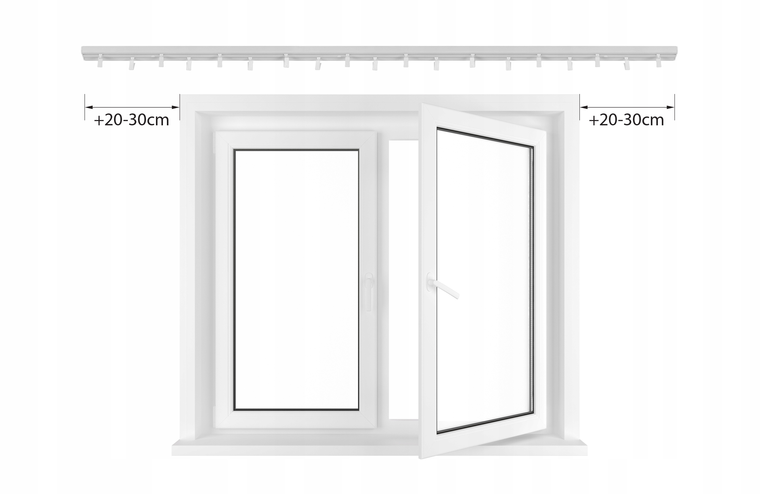 Szyna Sufitowa Dwutorowa z Osłoną Kolory 200 cm Zawartość zestawu komplet
