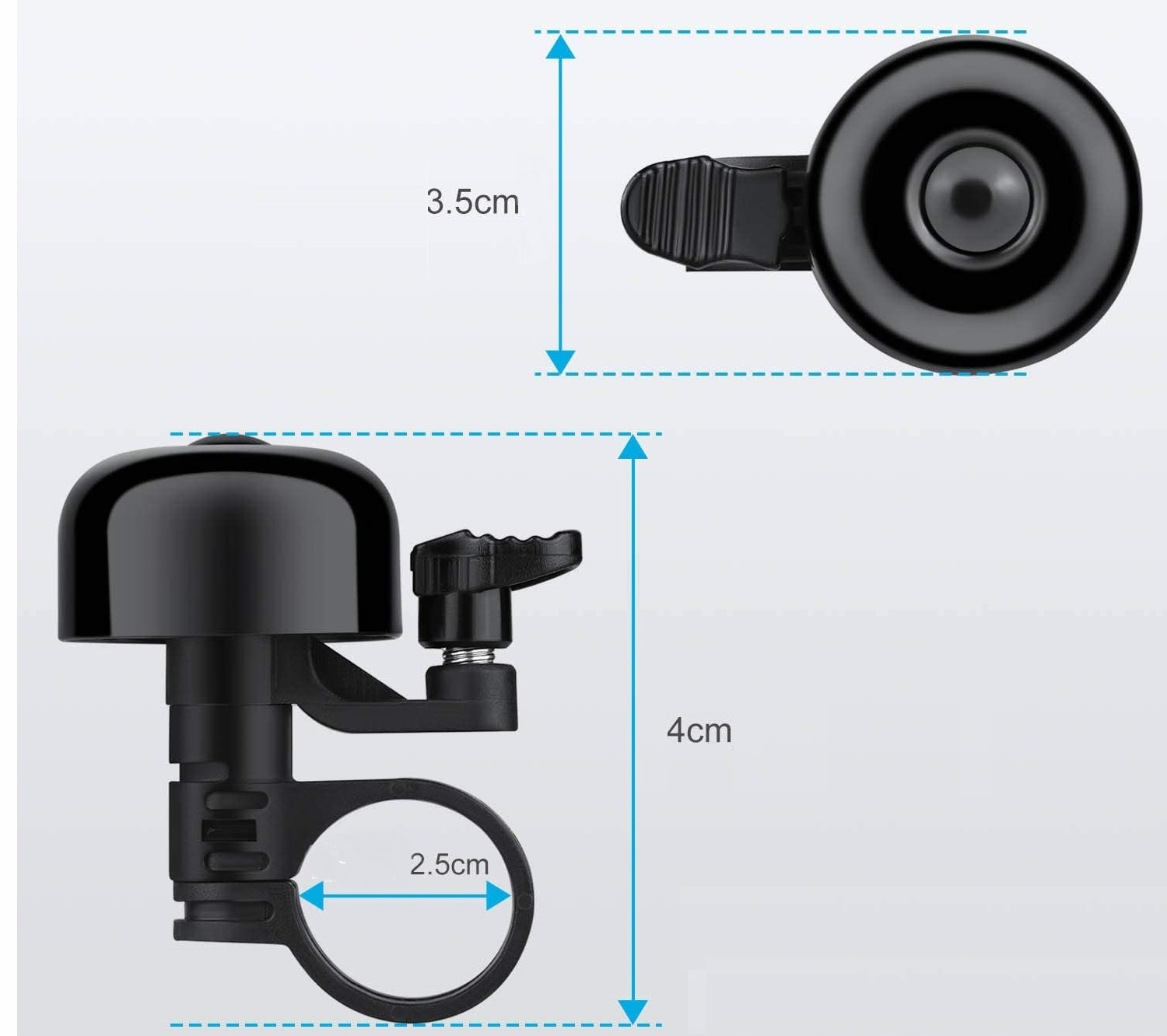 GŁOŚNY DZWONEK ROWEROWY MECHANICZNY ALUMINIOWY NA ROWER HULAJNOGA Model DZWONEK ROWEROWY CZARNY ALUMINIOWY