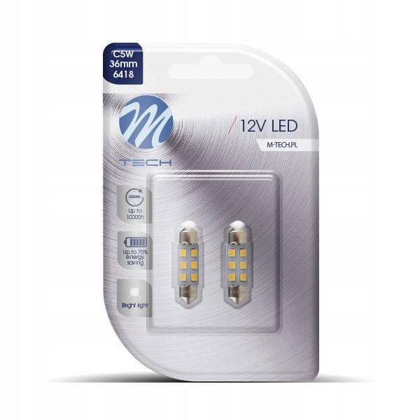 

Dioda żarówka Led C5W 36mm 6xSMD2835 biała 2x