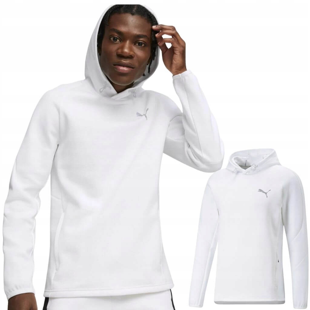 Puma pánská mikina s kapucí bílá Evostripe Hoodie L