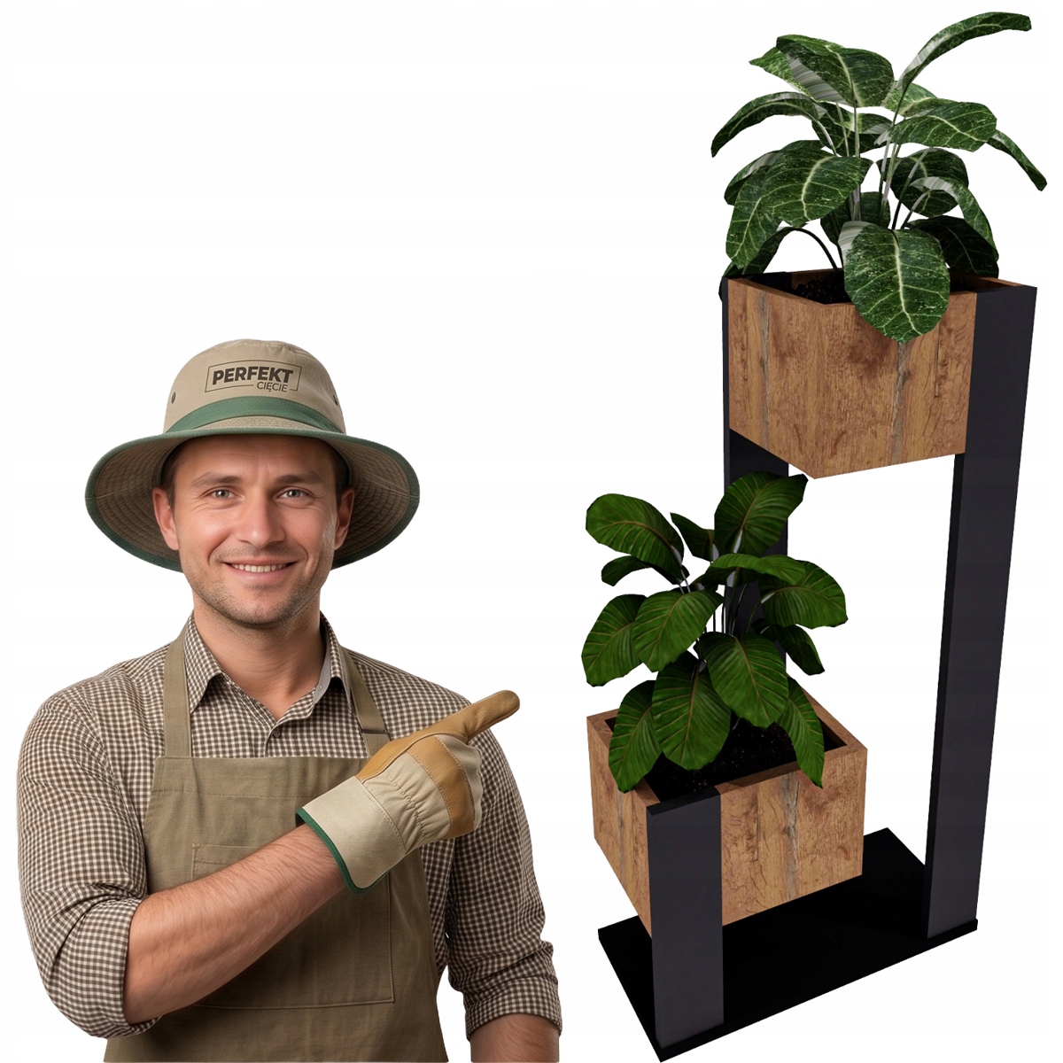 Stojan Na Kvety Drevený stojan na kvety loft Dub Lancelot 100 cm