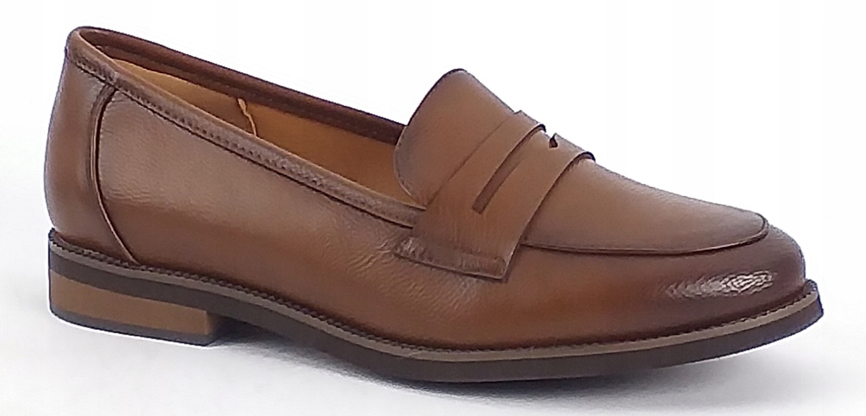 Mokasyny Potocki 26-19380 Br Wsuwane Damskie Płaskie Półbuty Brązowe 38