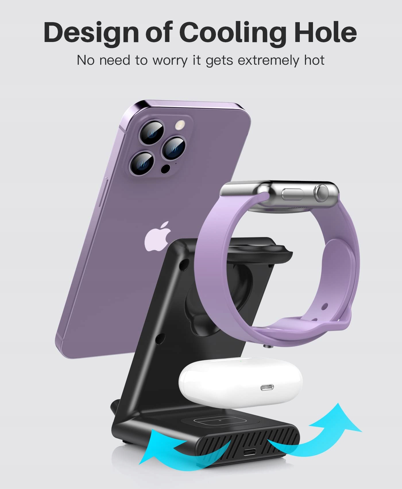 YLLZI ŁADOWARKA INDUKCYJNA DO IPHONE APPLE WATCH AIRPODS PRO 3w1 — miniatura 6