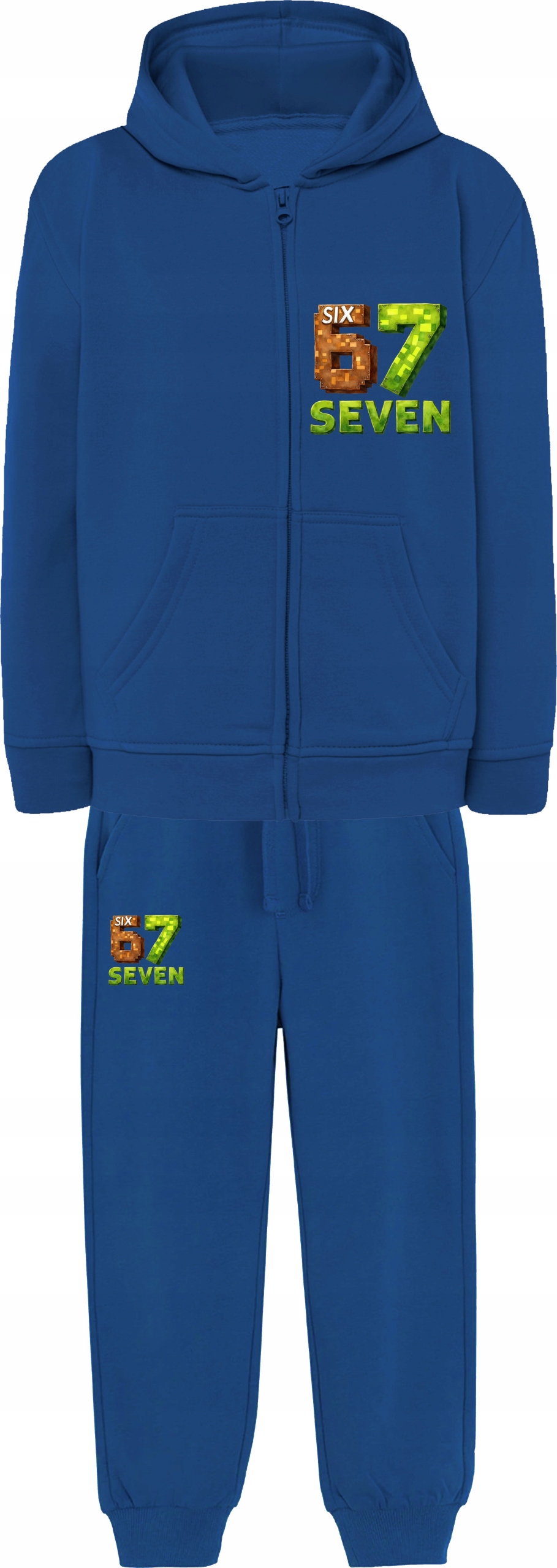 Komplet dresowy six seven 67 dresy niebieskie bluza spodnie 128-134