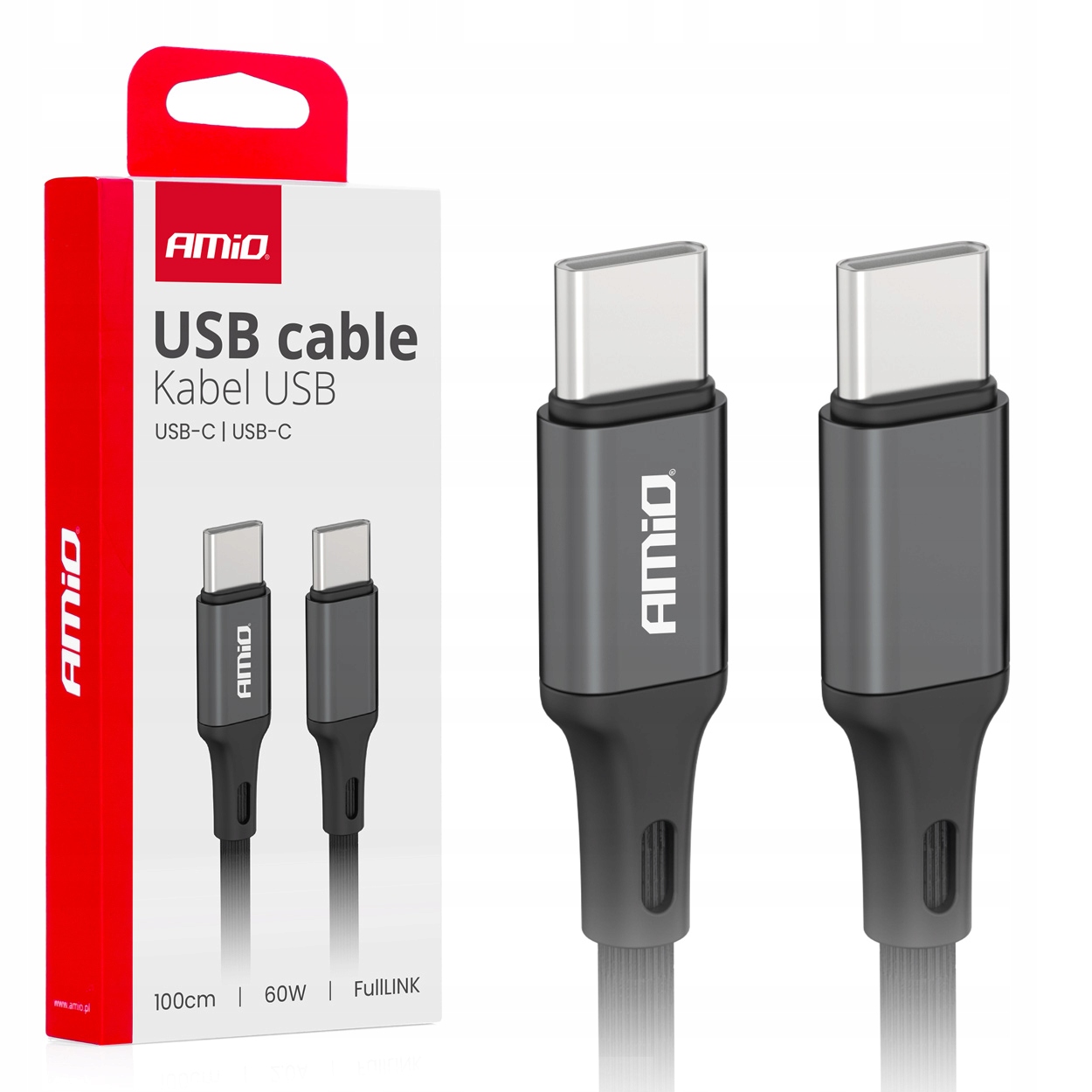 Kabel do ładowania Usb-c Usb-c 60W 100cm FullLINK AMIO-03902