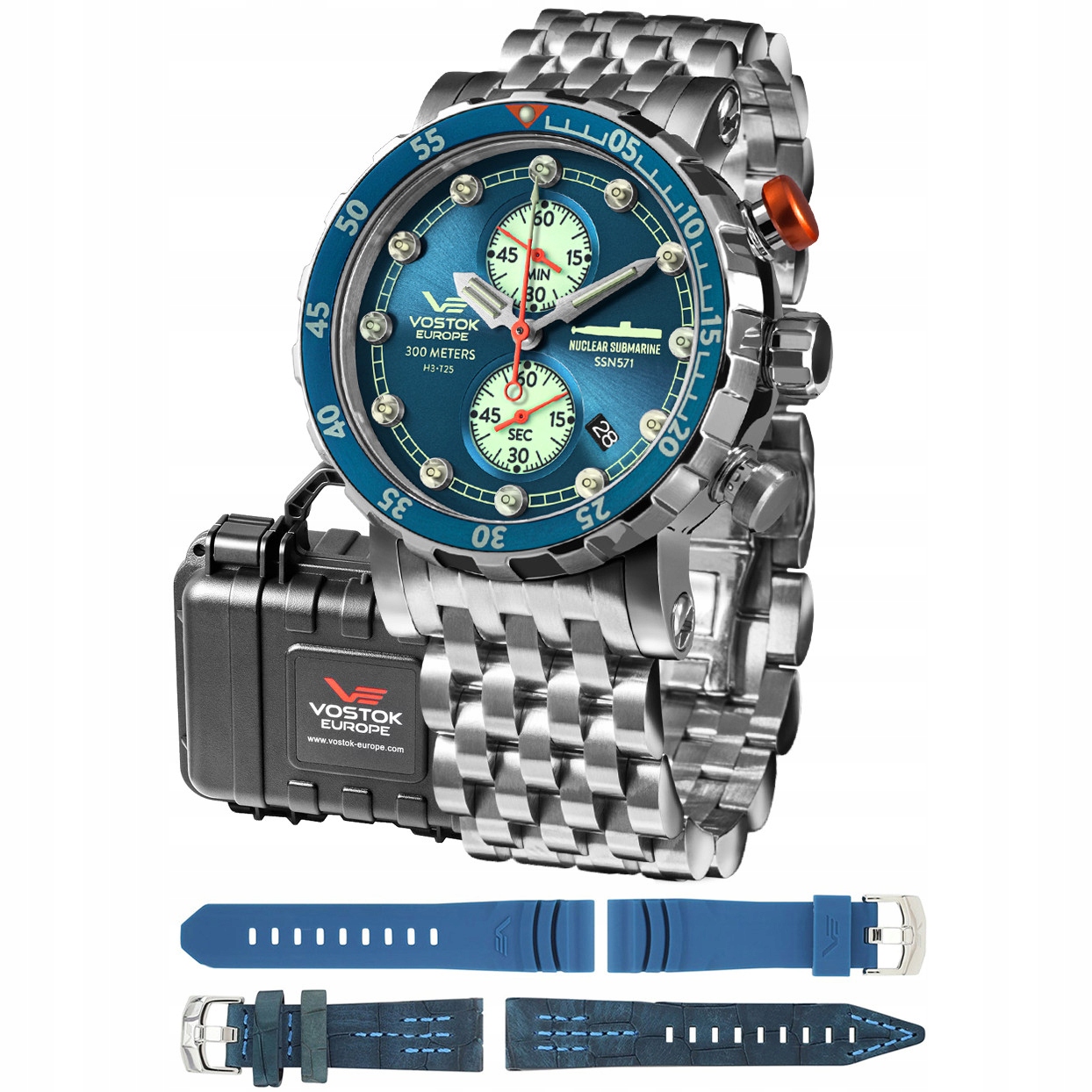 Pánské Hodinky Vostok Europe VK61-571A610B stříbrný náramek