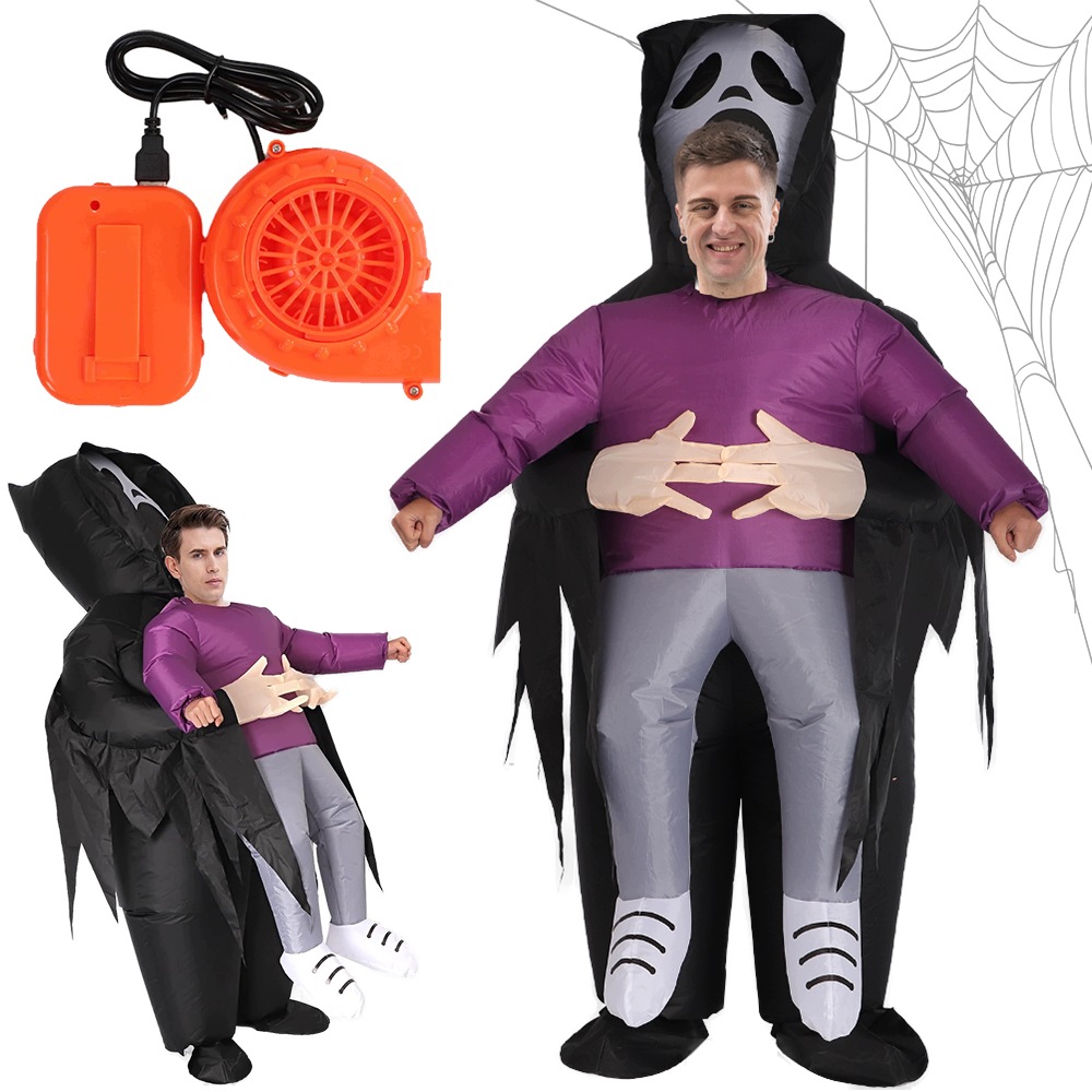 Příšera Nafukovací Kostým Na Halloween Pro 160-190 CM Opakovaně Použitelné Černá