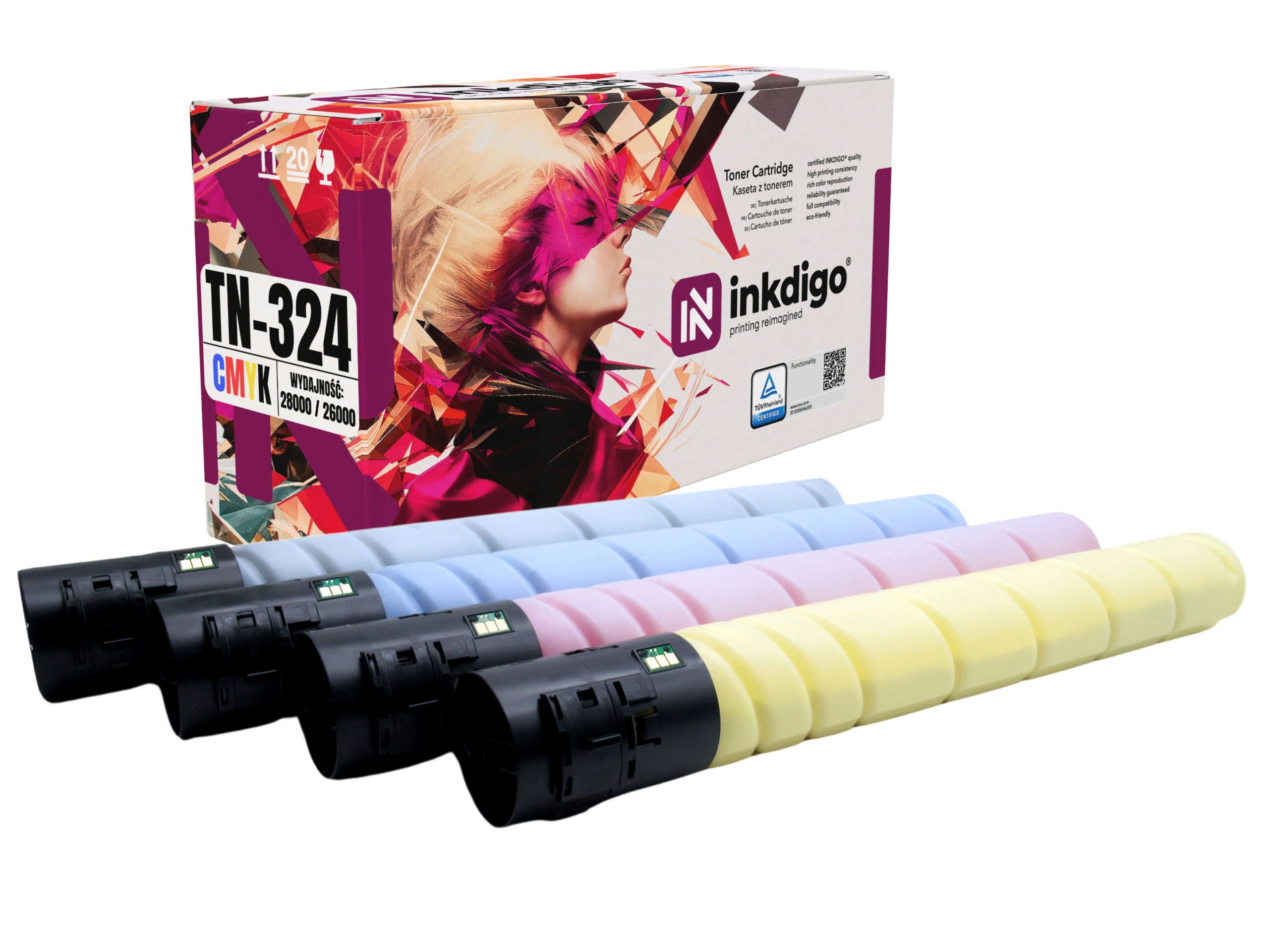 4x Toner TN324 Cmyk Pro Minolta Bizhub C258 C308 C368