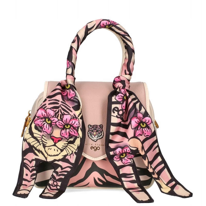 Torebka damska listonoszka Ego Bloom skóra naturalna Wild Flower 2 paski