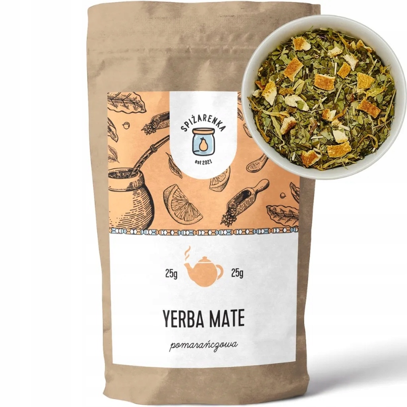 Levně Yerba Mate Pomerančová energie nálev čaj 250 g Velký Balíček Spiżarenka