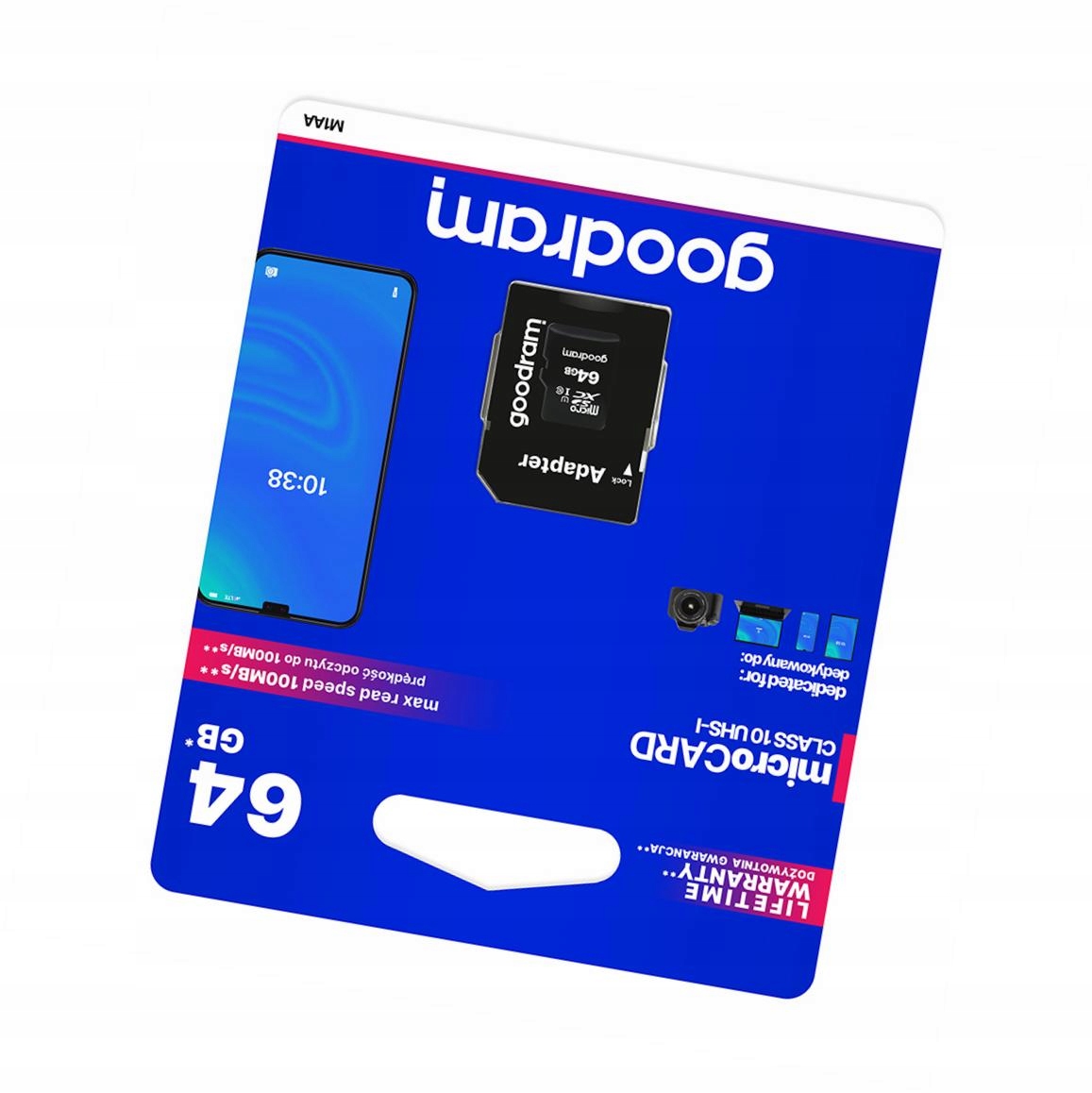 Karta pamięci 64GB microSD do telefonu szybka 10 Class z adapterem Sd