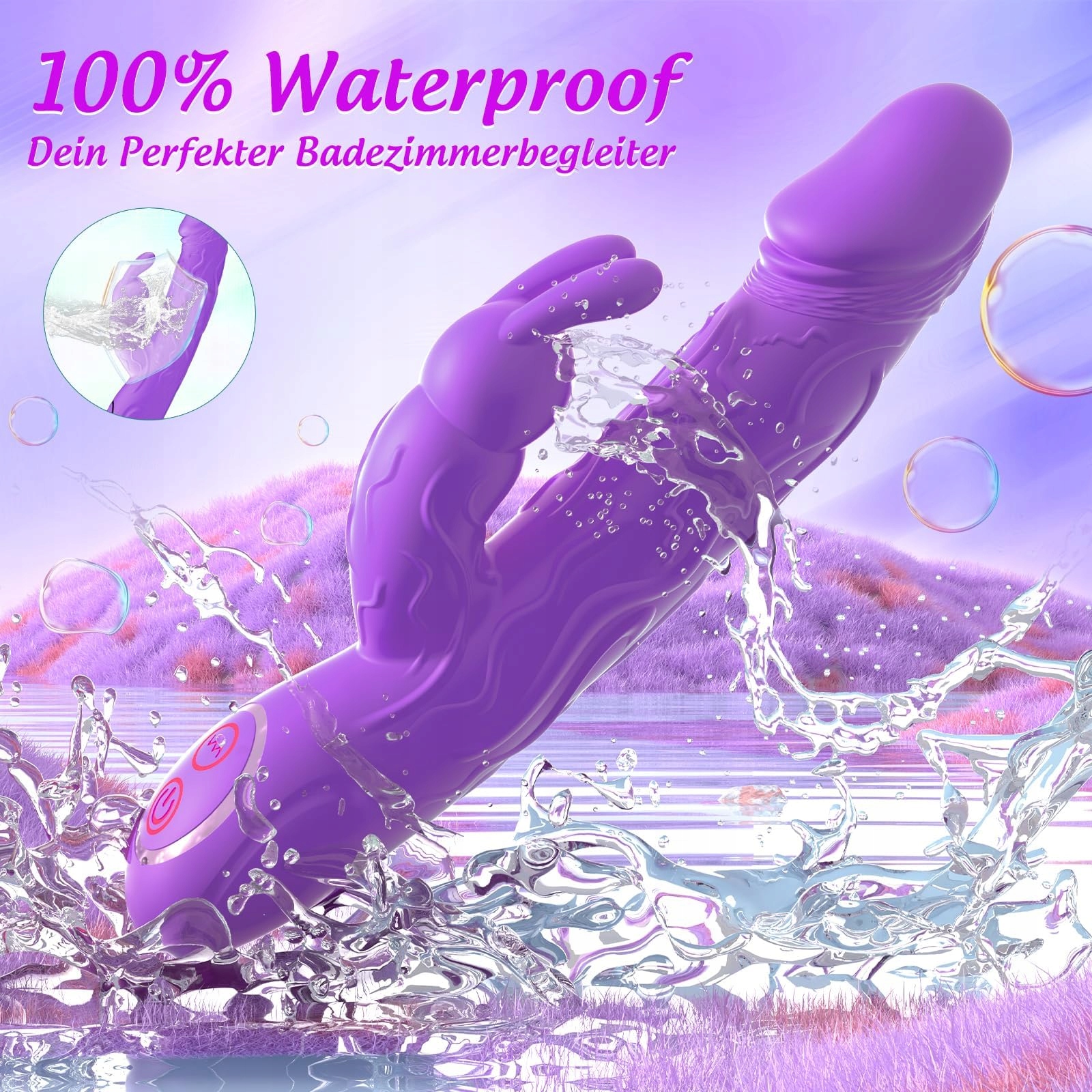 LOTUSBLOOMS Wibrator Dildo Realistyczny G-Punkt Klitoris Wodoodporny IPX6 — miniatura 6