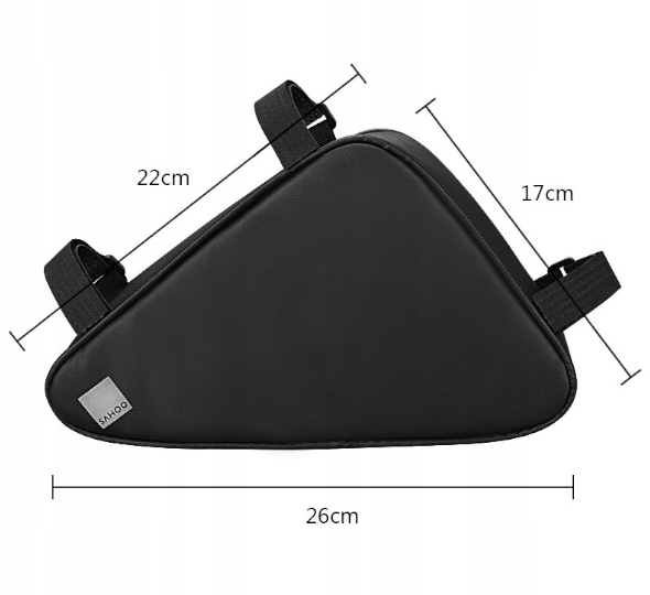 WODOODPORNA SAKWA ROWEROWA TORBA POD RAMĘ NA ROWER TRÓJKĄTNA CZARNA 1,5 L Marka Sahoo