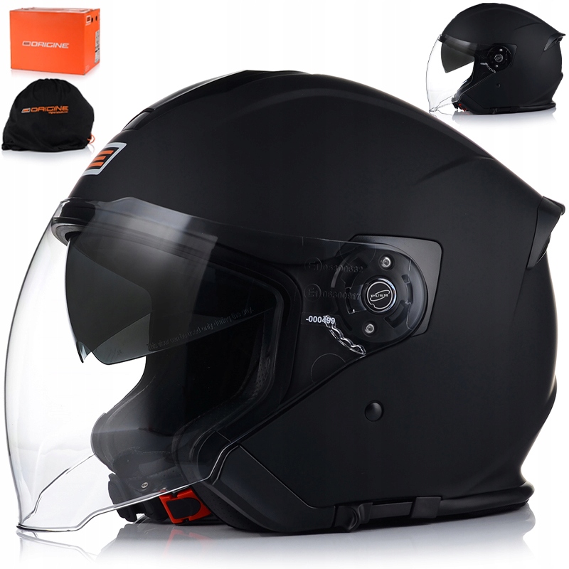 Otevřená Motocyklová Přilba Origine Palio Černá Matná Skútr Chopper Blenda