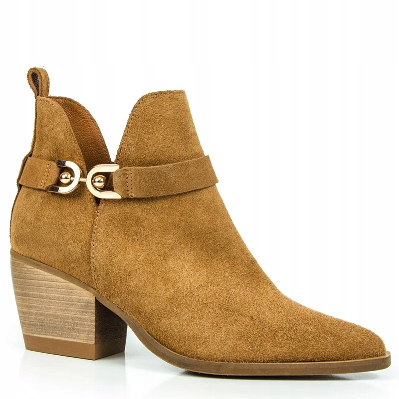 Carinii B8875 Kotníkové Boty Kovbojské Boty Semišová Kůže Červená 40