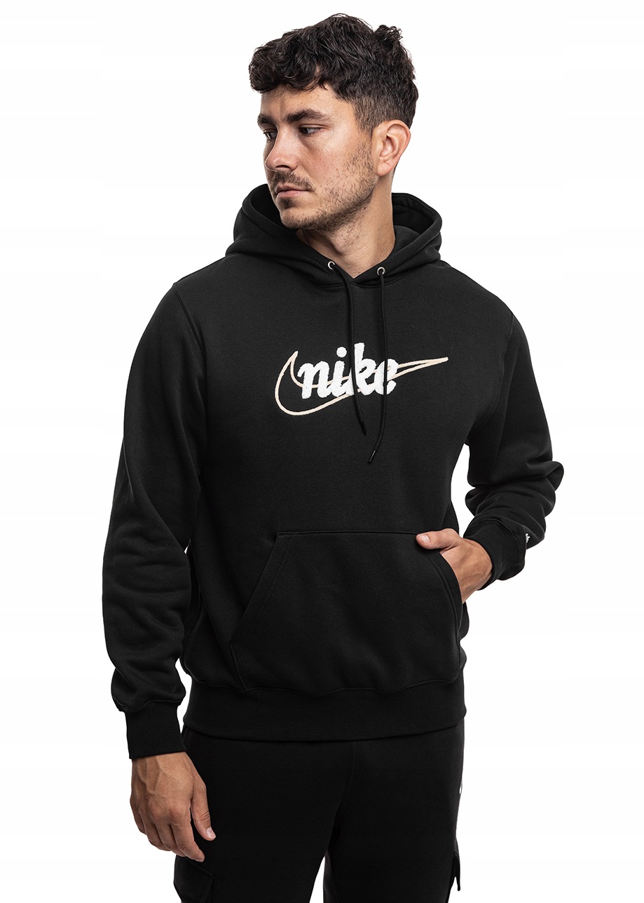 Pánská Mikina Nike s kapucí Hoodie Černá Klokanka Sportovní Teplá vel S