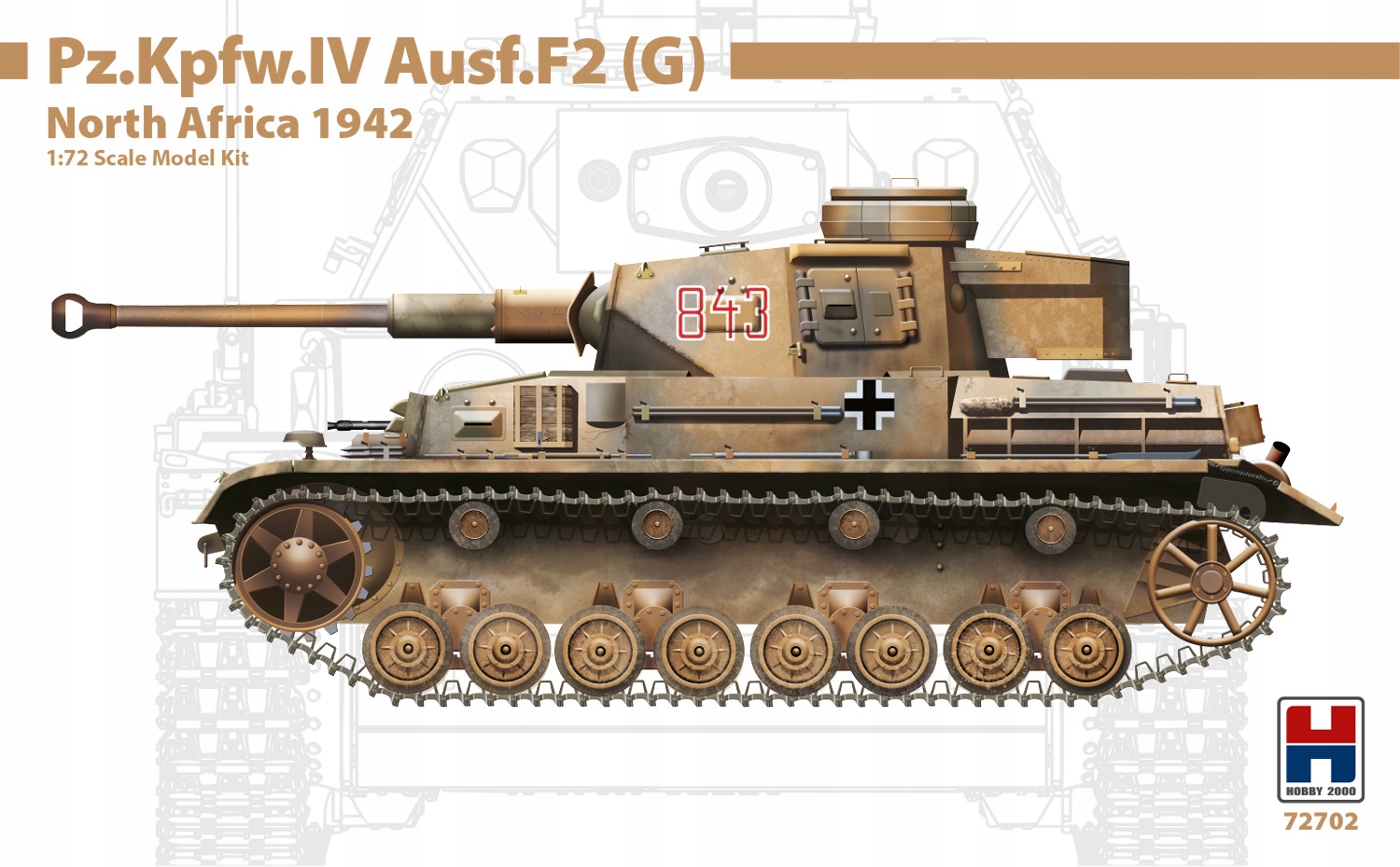 Hobby 2000 72702 1/72 Pz.Kpfw.IV Ausf.F2 (g) Severní Afrika 1942