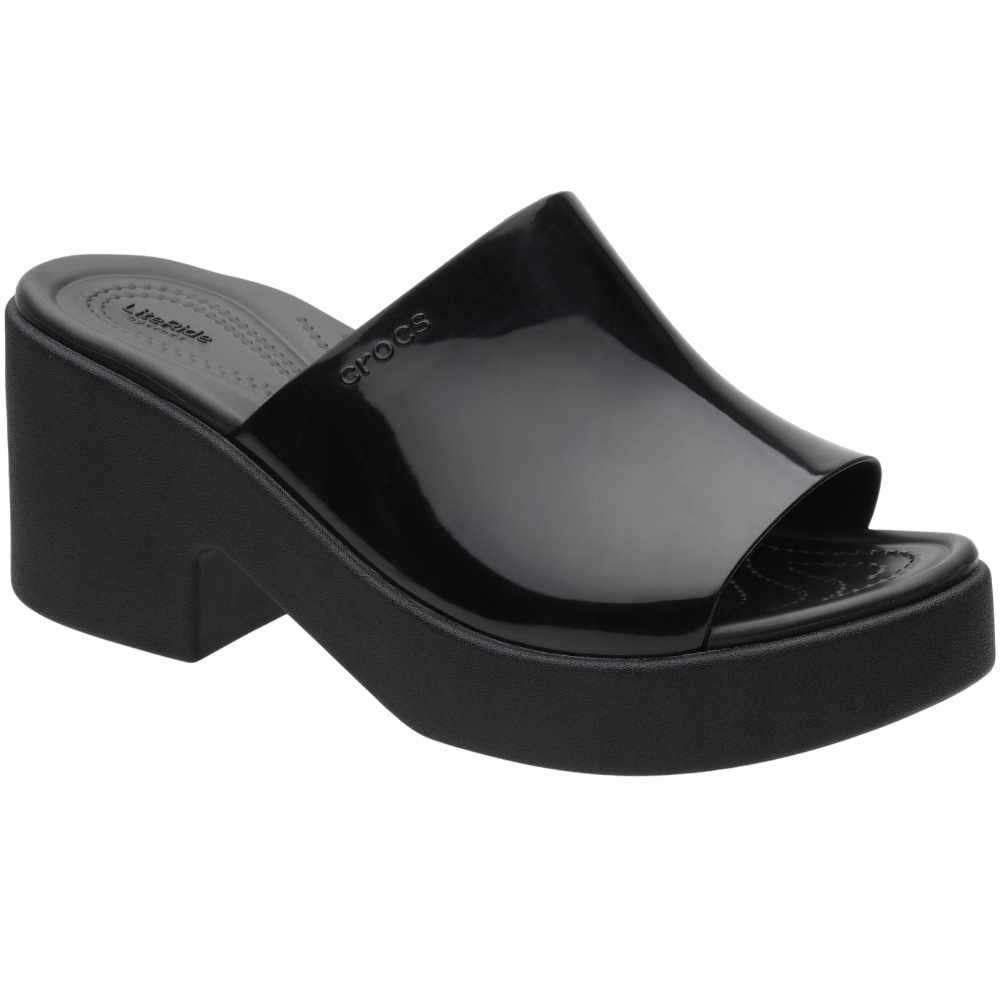 Dámské nazouváky Crocs Brooklyn Slide High Shine Heel 41.5 W10 Černé