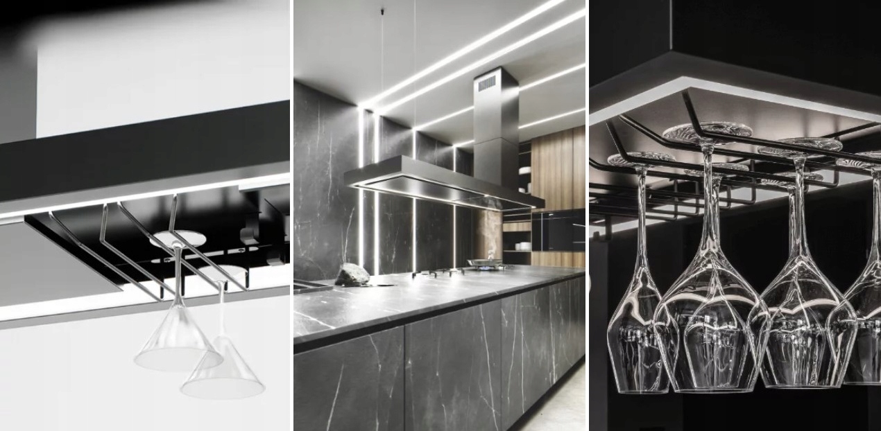 OKAP WYSPOWY CIARKO MINIMAL 2 180 CM + AKCESORIA Model MINIMAL 2 180 CM