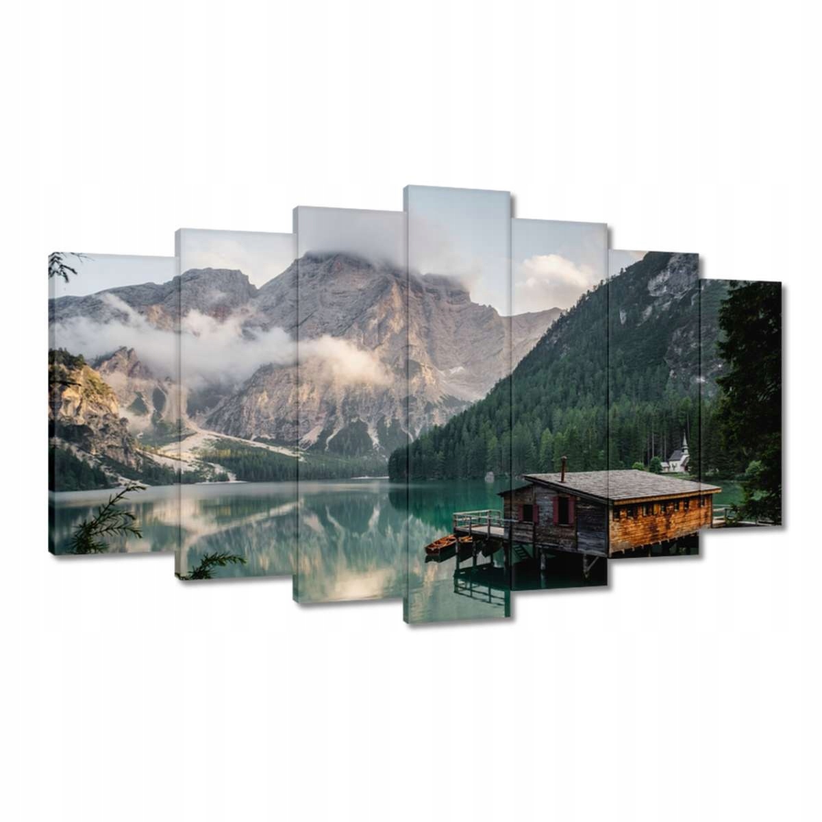 Obrazy 140x80 Krajina s horami Domek